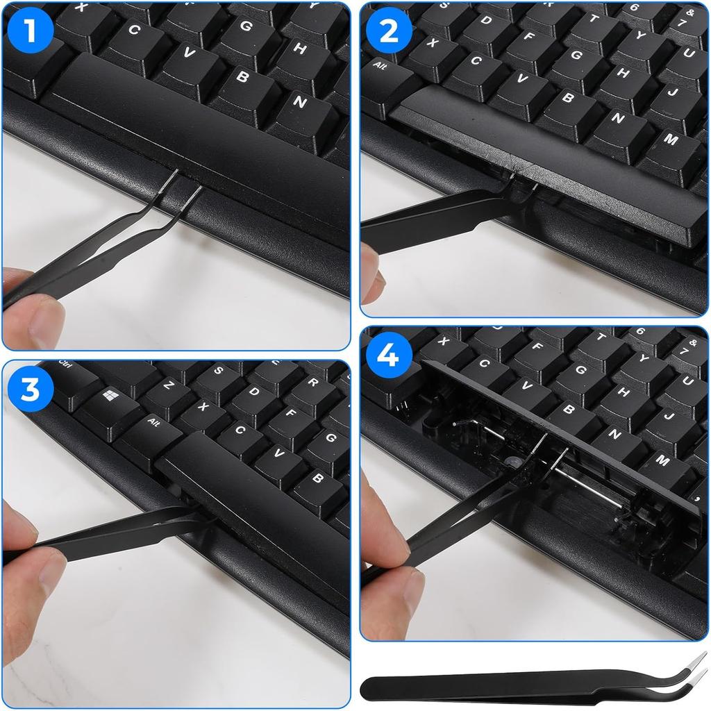 6 PCS Keyboard Key Puller Set Keyboard Puller Set Key Cap Removal Tool Keys Extractor Tool Keyboards Cleaning Tools Keycap Pullers Kit with Keycaps