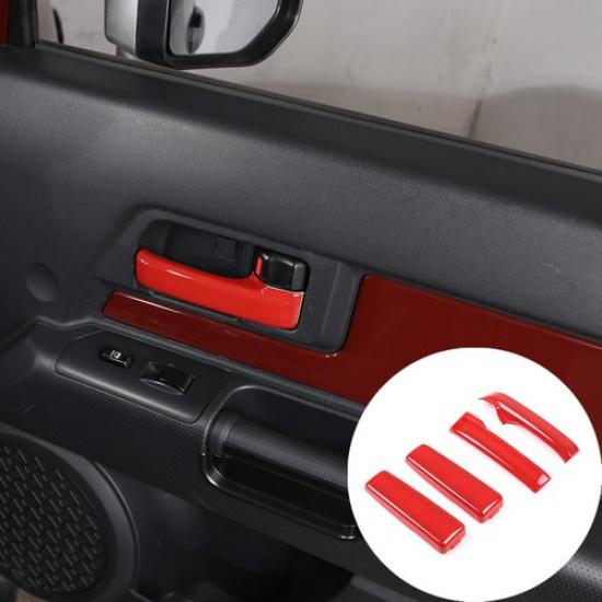 Красная накладка на рамку внутренней ручки двери из АБС-пластика для Toyota FJ Cruiser 07-21