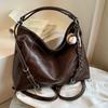 Женская сумка-тоут большой вместимости 2025 новая осенне-зимняя ретро повседневная на плечо сумка для поездок многофункциональный рюкзак