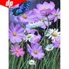 5D DIY Diamond Painting Full Round Rhinestones Butterfly And Flower D Diamond Embroidery
