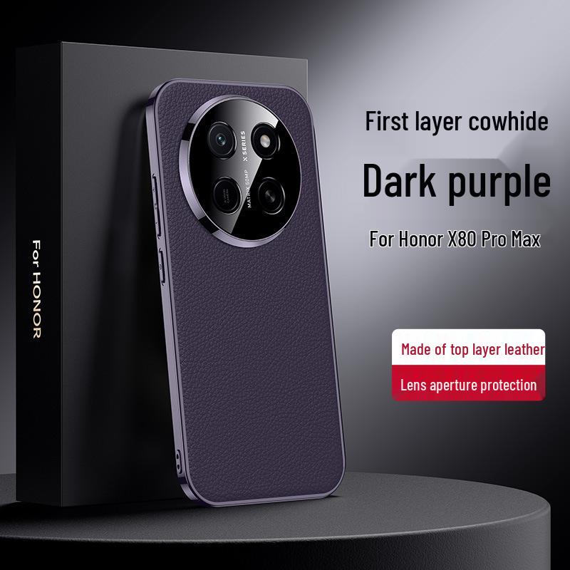 Чехол-книжка из натуральной кожи Honor x80 Pro Max Premium, противоударный