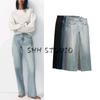 Spring New Women's Clothing French Style Design Easiest for Match Casual Wide Leg High Waist Long Denim 2569220