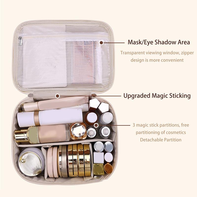 Portable Large Capacity Multipurpose Cosmetic Bag Freely Split Makeup Storage Bag High Aesthetic Trendy Cosmetic Organizer Bag
