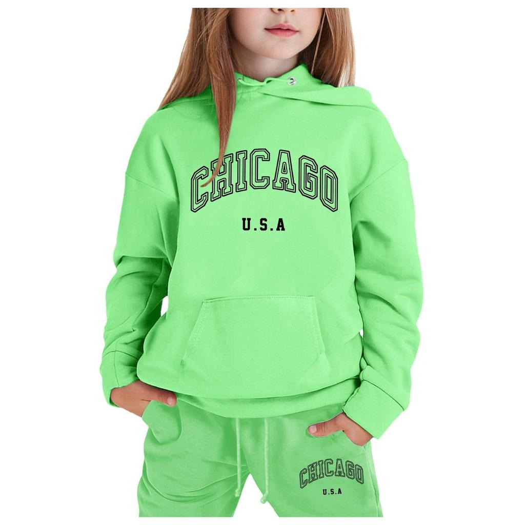 Мальчики Девочки Спортивный костюм Одежда Толстовка с капюшоном Беговые штаны Спортивные костюмы Комплект Модный наряд