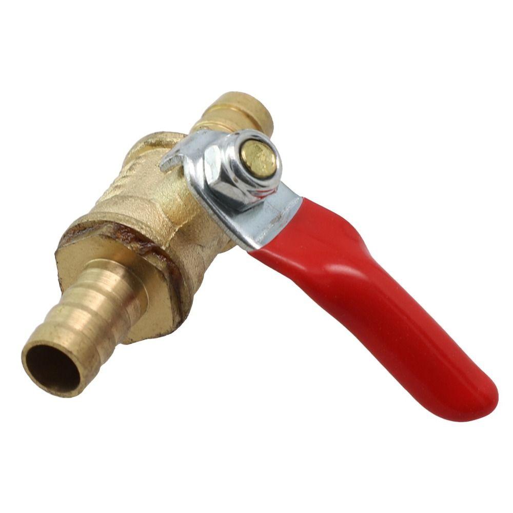 Pipe Fittings Brass Construction Ball Valve 6-12mm Size 1/4 Inch Brass Ball Valve Small Size Hose Barb Shutoff Valve Air Line