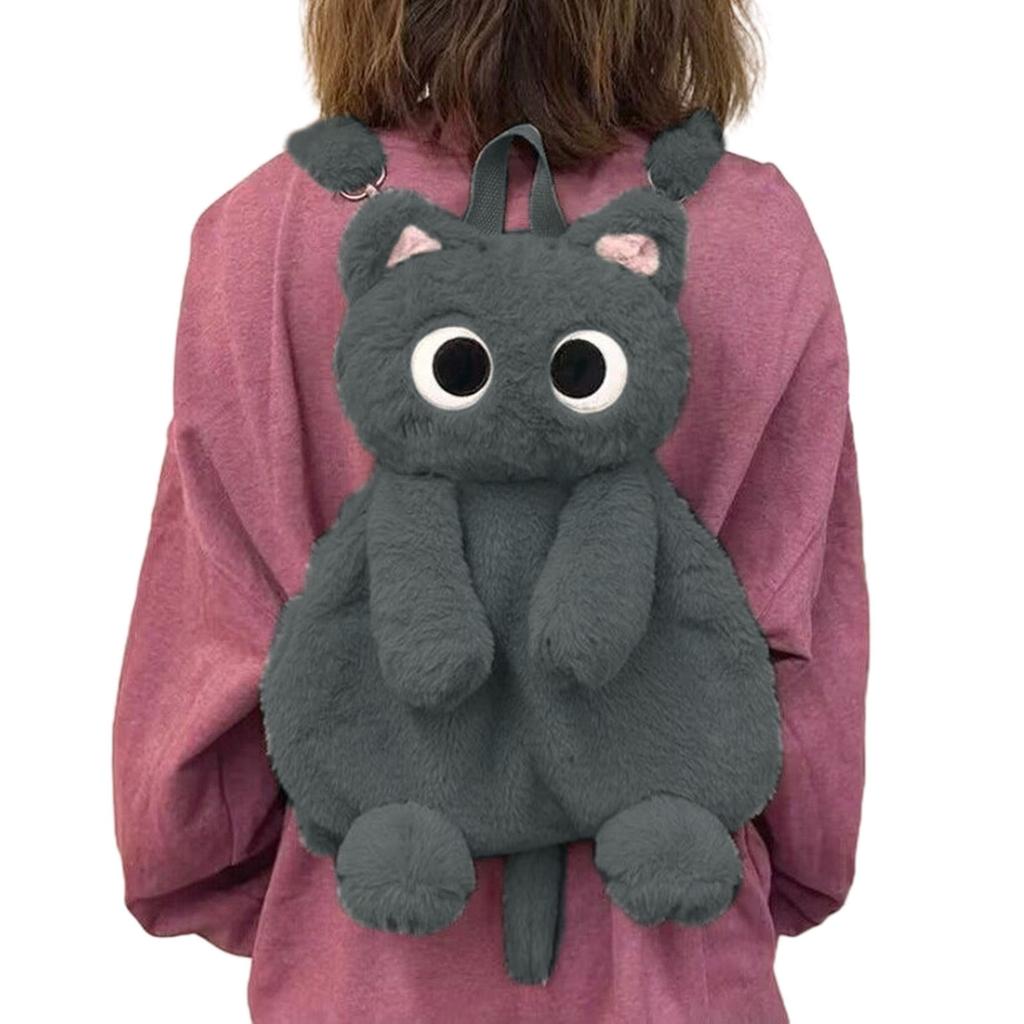 3D Кот Плюшевый Рюкзак Мультфильм Школьная Сумка Мягкая Удобная Сумка Через Плечо Для Детей Девочек Подарочная Ежедневная Женская Сумка Через Плечо