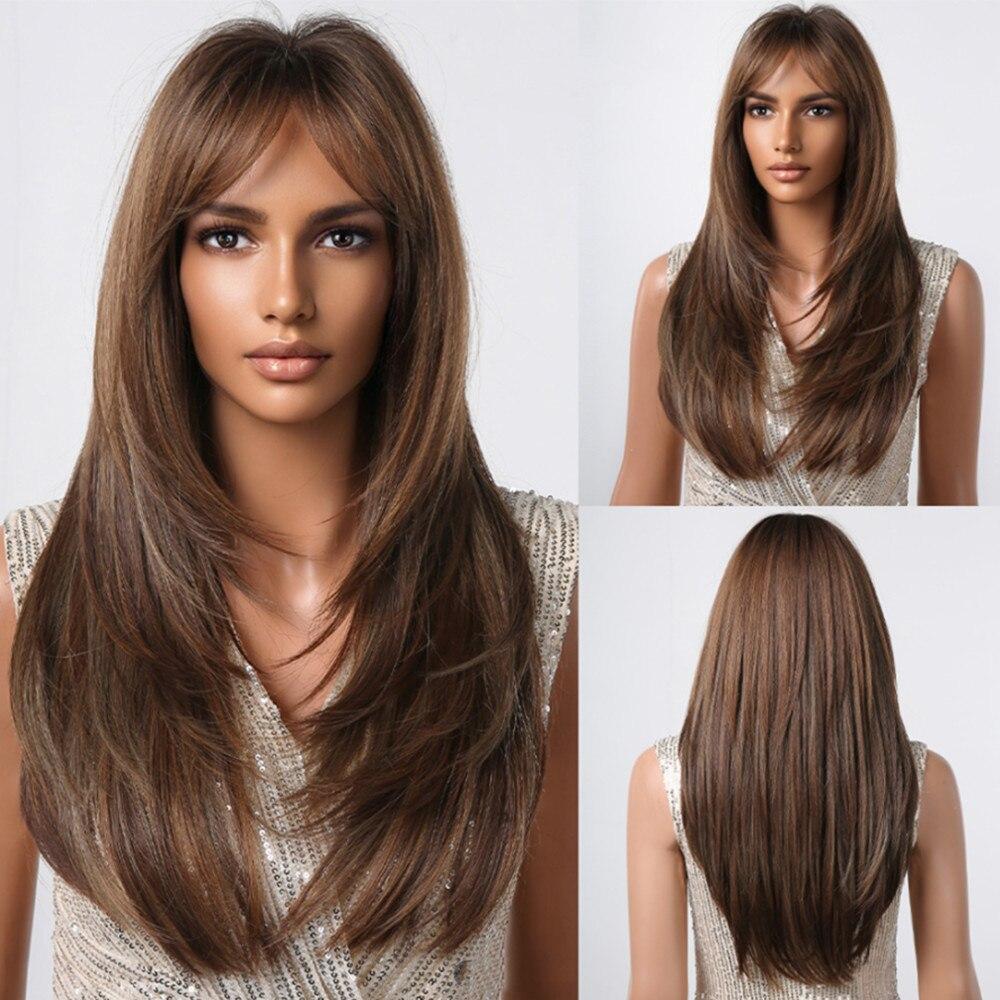 ALAN EATON Черно-розовые синтетические парики с эффектом омбре для чернокожих женщин, длинный многослойный прямой парик, разноцветные волосы для косплея, высокая температура