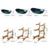 Three Layer Table Plates Dinnerware Wooden Kitchen Fruit Bowl with Floors Partitioned Dish Snack Candy Cake Stand Salad Bowl