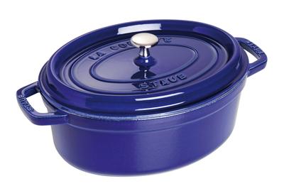 Staub Cocotte Oval Grand Blue большой эмалированный горшок ручной работы, совместимый с IH, японский La Cocotte Oval "Pico 29 см" [Авторизованный продукт] 40510-288