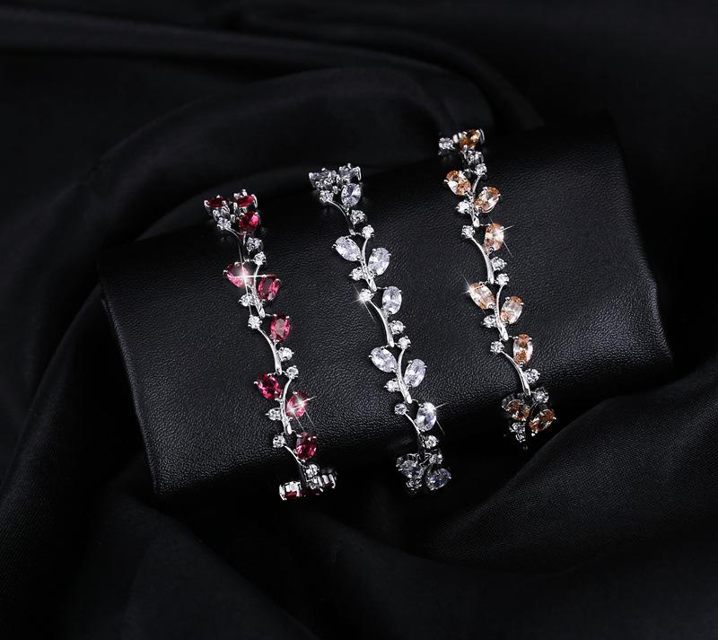 Корейская мода 18K Позолоченный белым золотом циркониевый браслет для женщин