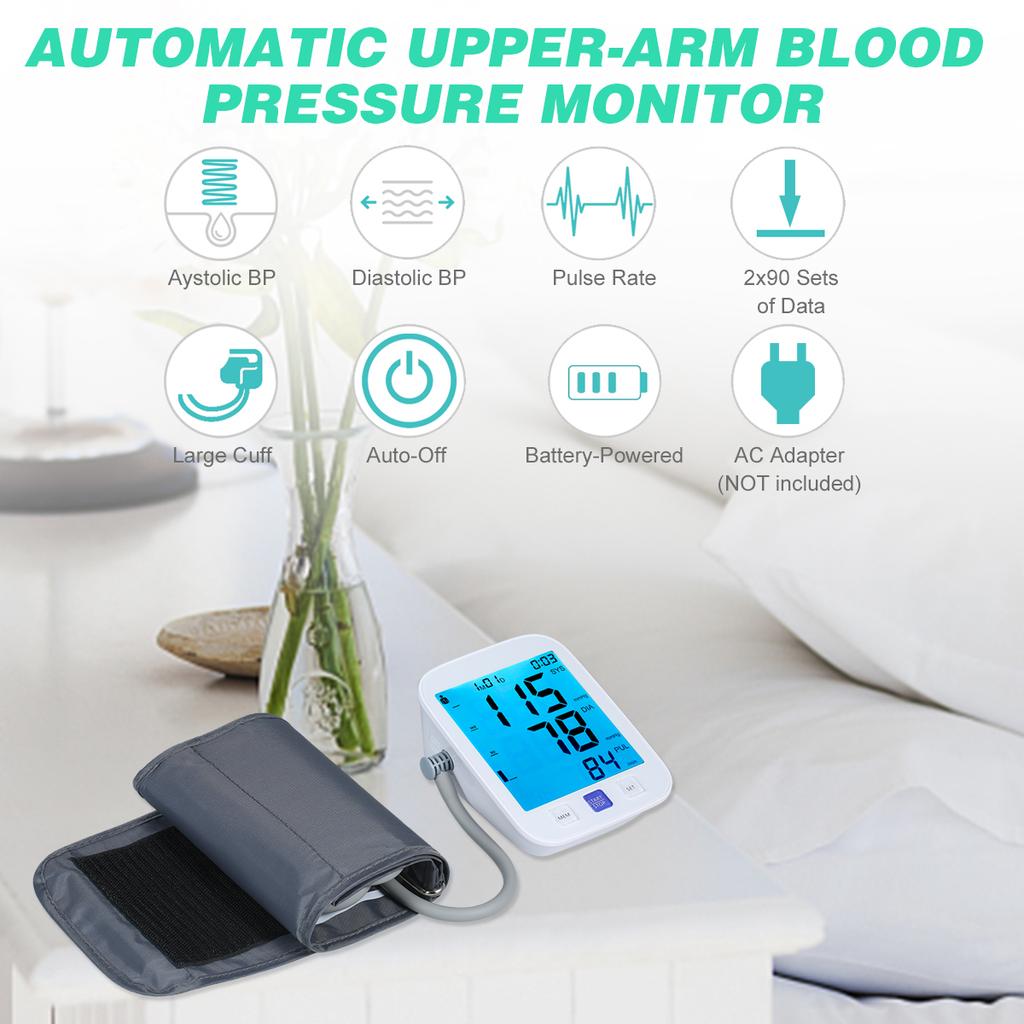 U81NH Автоматический тонометр для измерения артериального давления на плече Цифровой тонометр с большой манжетой