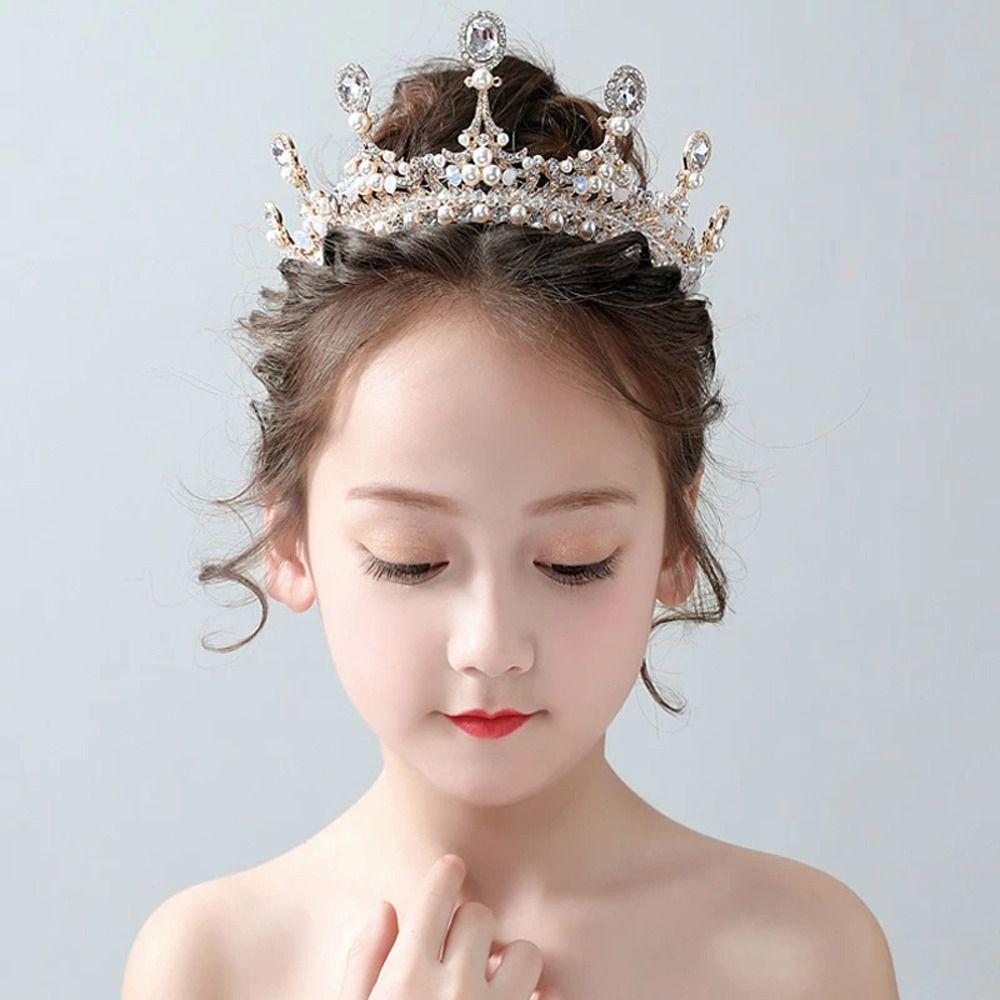 Handmade Craft Wedding Tiaras Pearl Rhinestone Bridal Crown Bridal Headbands Bride Headpiece