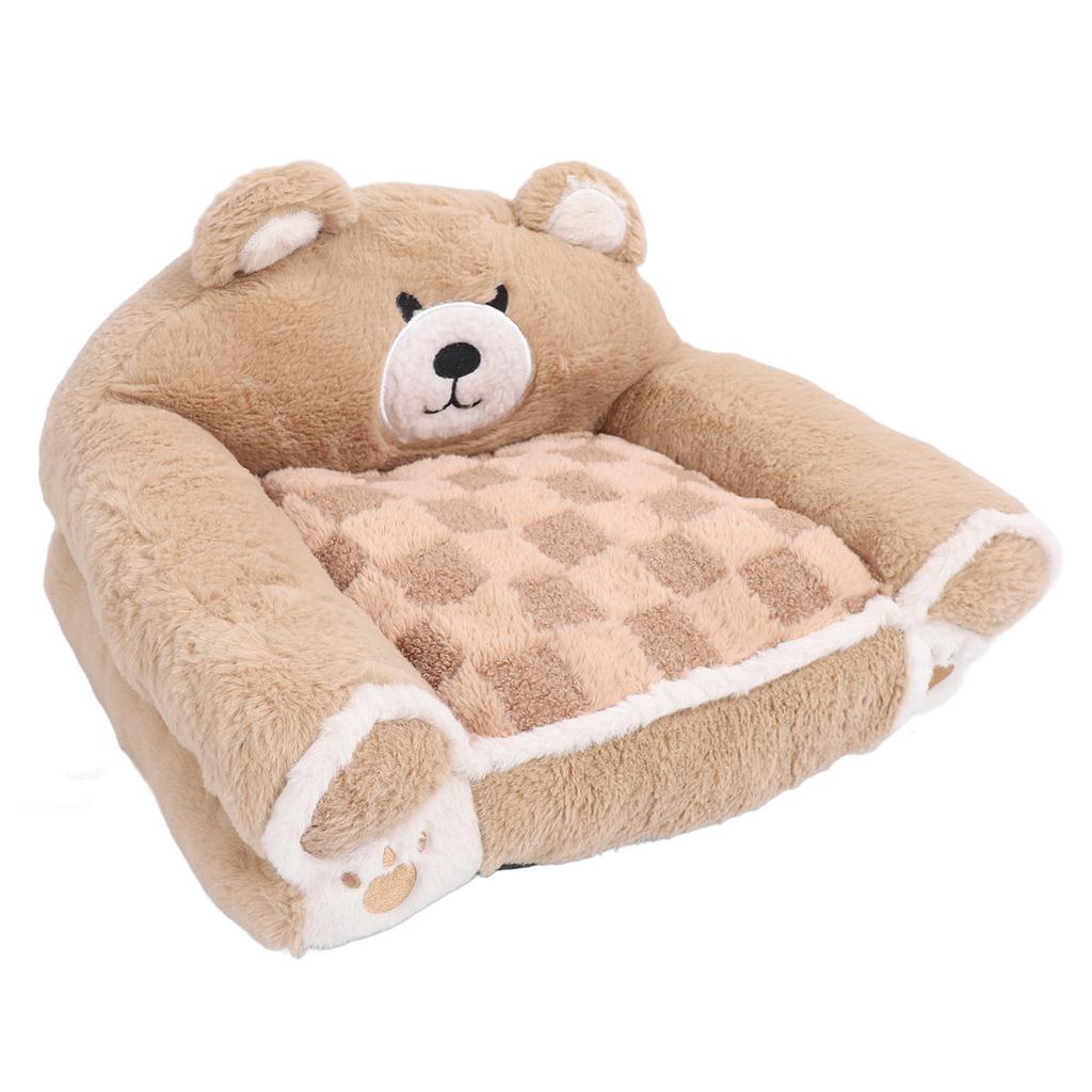 Brown Bear Pet Sofa Soft Warm Cat Couch Bed Multifunctional Dog Sofa Couch for Sleeping Relaxing