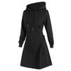 Women's Hooded Casual Fashion Hoodie Dress Long Sleeved Solid Color Dress