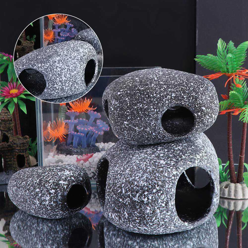 Ceramic Cichlid Stone Cave Eco-friendly Hiding Tank Cave Fish Eluding House  Breeding Tank