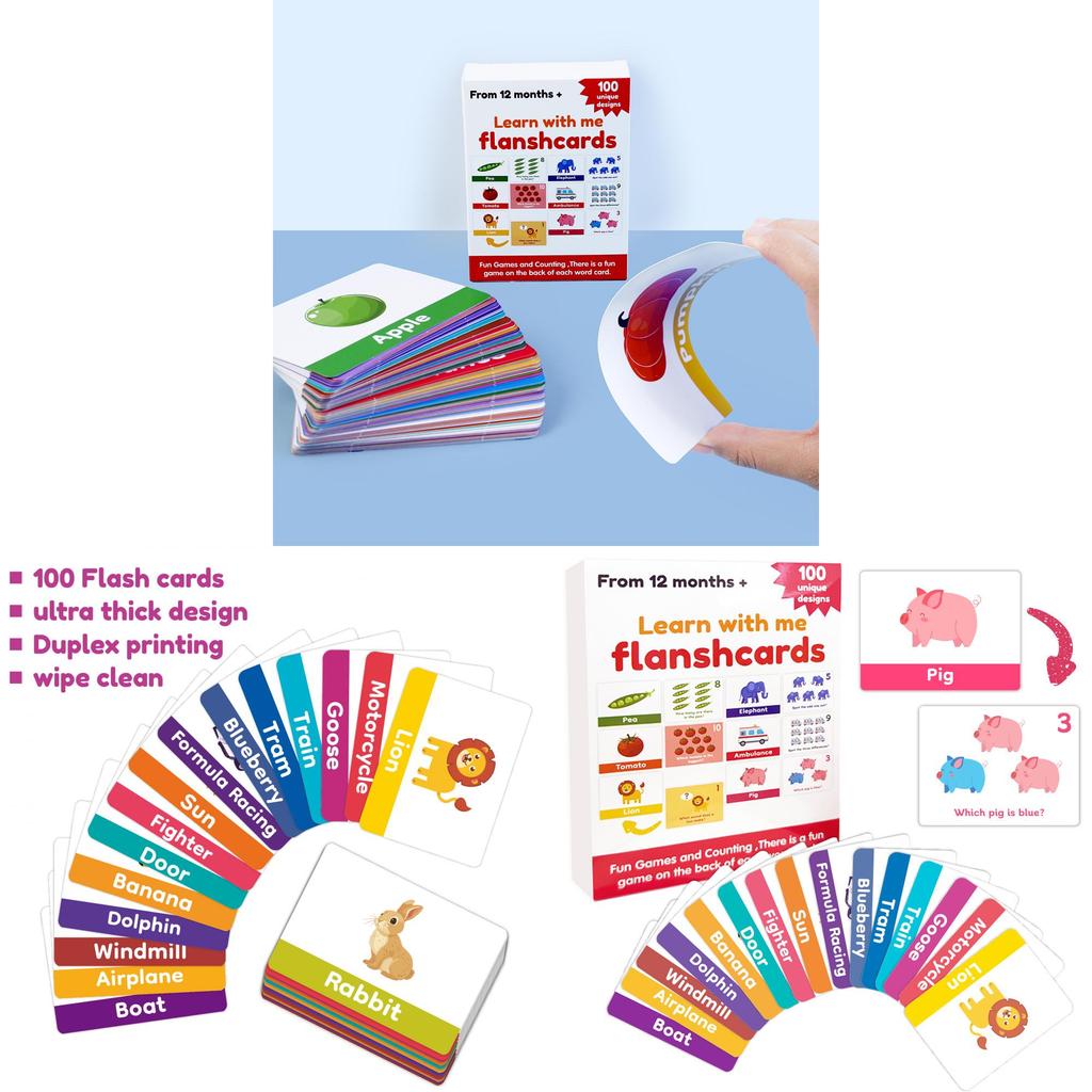 Educational Flash Card Set With 100 Alphabet And Number Cards For Toddler Learning And Early Development
