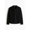 H M Hole Knit caMp sHirt Regular Fit Black
