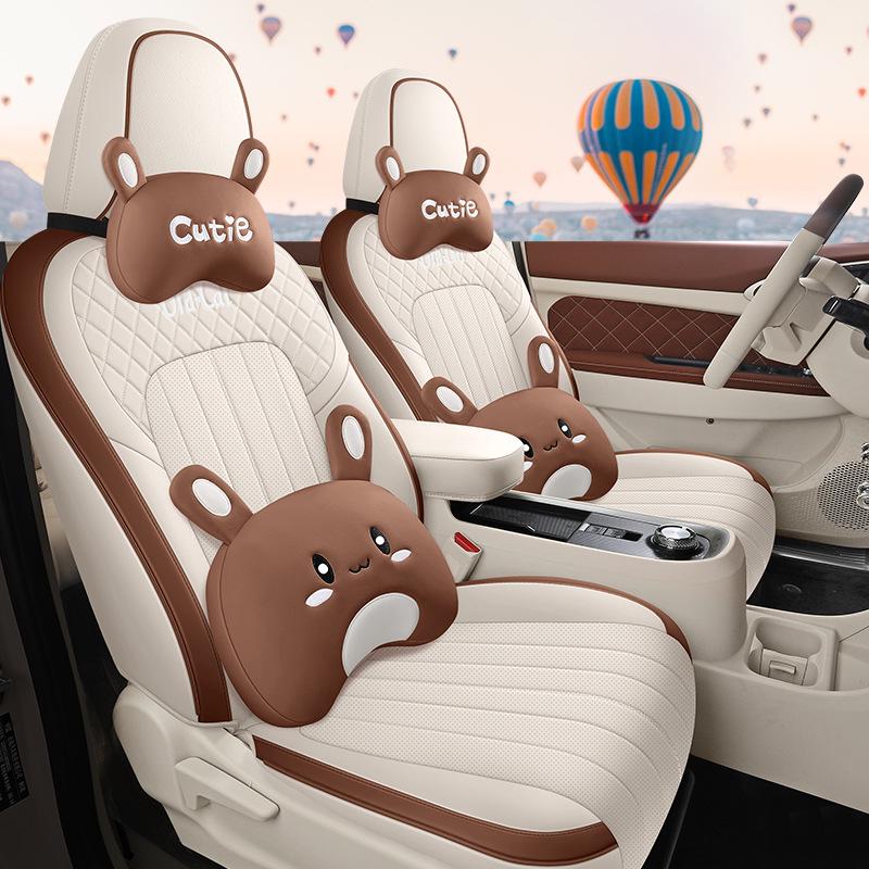 2022 ORA Good Cat Cartoon Car Seat Cover: Full Coverage, One-Piece Design