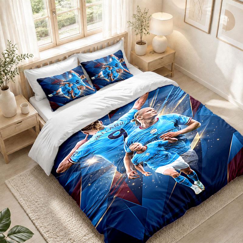 Bedding Set 1 Duvet Cover 2 Pillowcases Erling Haaland Print Bedroom Home Decoration