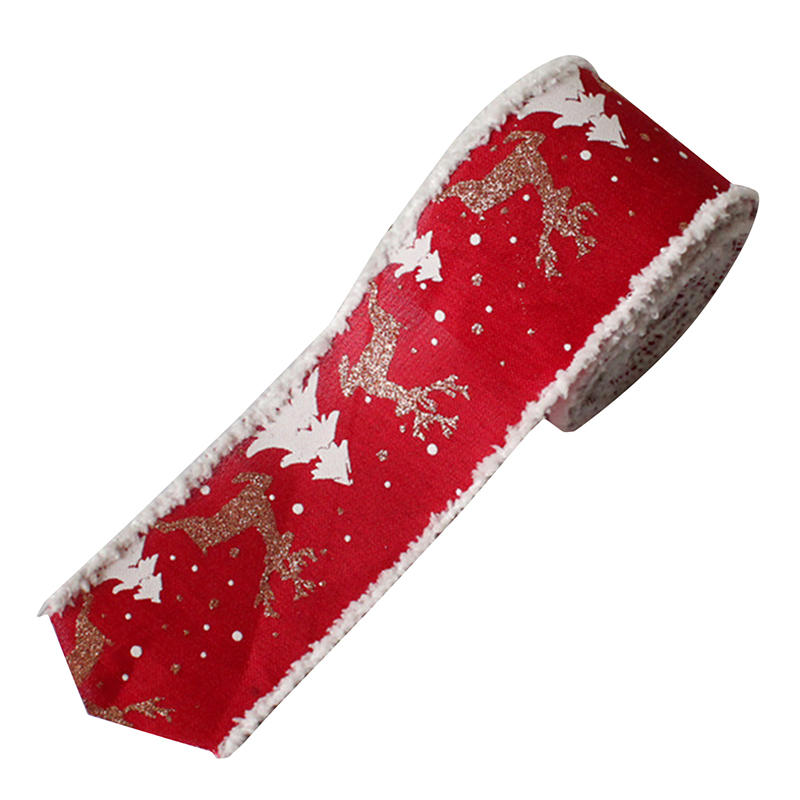 Милая оленья проволочная лента, ленты для рукоделия, гирлянда, ленты для упаковки подарков, рождественская мешковинная лента для украшения елки, домашний декор