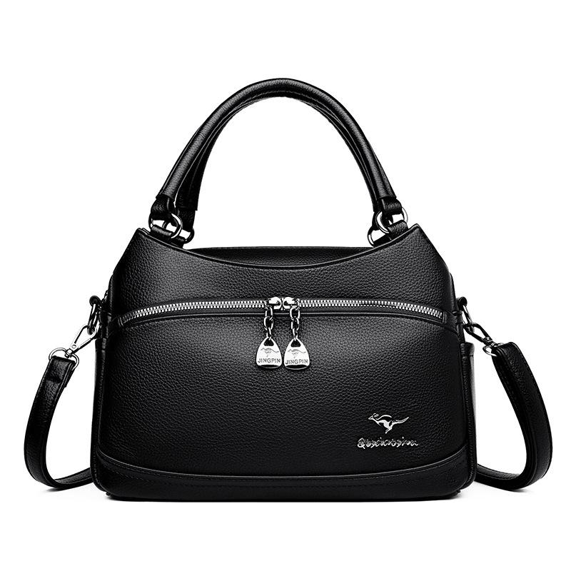 Сумка для тещи среднего возраста и женская сумка 2025 новая женская сумка для мамы из мягкой кожи, темпераментная широкополосная на плечо, повседневная универсальная сумка-мессенджер