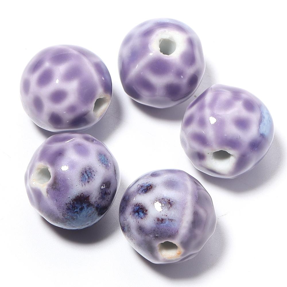 5pcs/lot 16mm Leopard Ceramic Beads Colored Dots Loose Spaced Round Porcelain Beads For DIY Charms Bracelet Necklace Accessories
