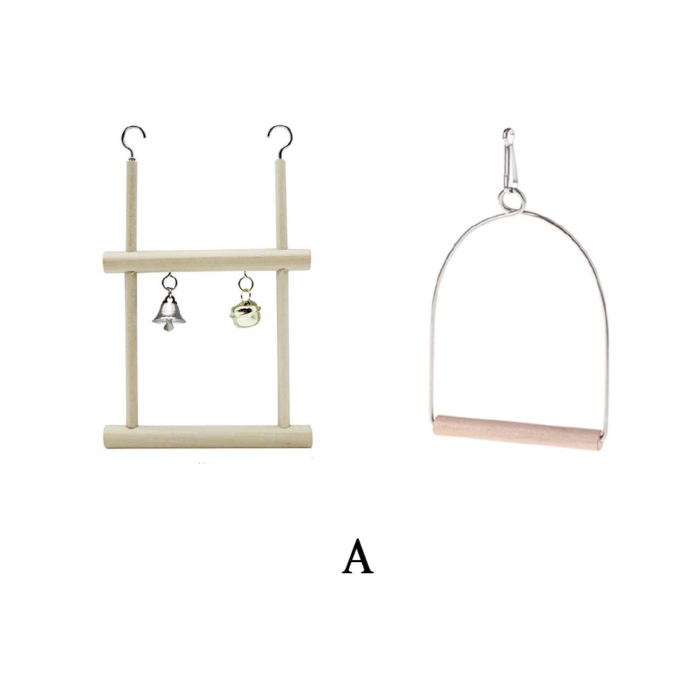 Natural Wooden For Bird Cage Bird Supplies Swing Parrots Swing Toy Hammock Birds Perch Bird Stand