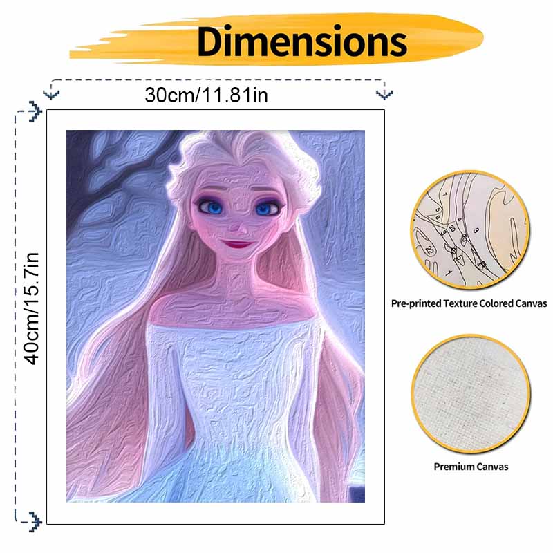 Disney Frozen Elsa Paint By Number Kit Portrait Drawing Canvas DIY Picture Home Decor Custom Wall Art Gift Painting Craft Kits Set
