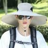 Wide Brim Men's Bucket Hat Polyester Sun Protection Hat Sun Protection Cap Women Beach Hat  Riding