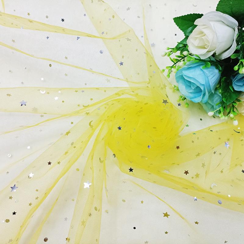 Предварительно нарезанная сетчатая ткань из тюля «Звездная луна» для букетов, юбок для стола и платьев для кукол