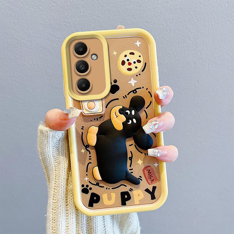 KEYSION Shockproof Case for Samsung A54 5G A34 A24 A14 LTE with Lanyard Silicone Cute 3D Cartoon Doll Phone Cover for Galaxy A04S