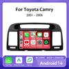 Автомобильное радио Android 14 Wireless Car play для Toyota Camry 5 2002 - 2006 Autoradio Multimedia Автомобильное автомобильное радио Wireless CarPlay