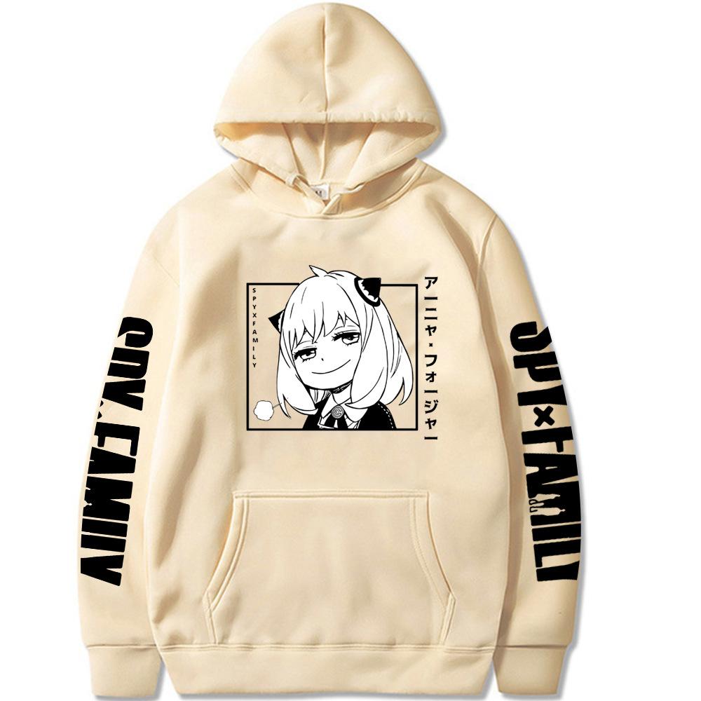 SPY×FAMILY Толстовки в стиле аниме Anya Forger Manga Graphic Cartoon Printed Мужчины Женщины Толстовки с длинными рукавами Свободные повседневные пуловеры с капюшоном Уличная одежда