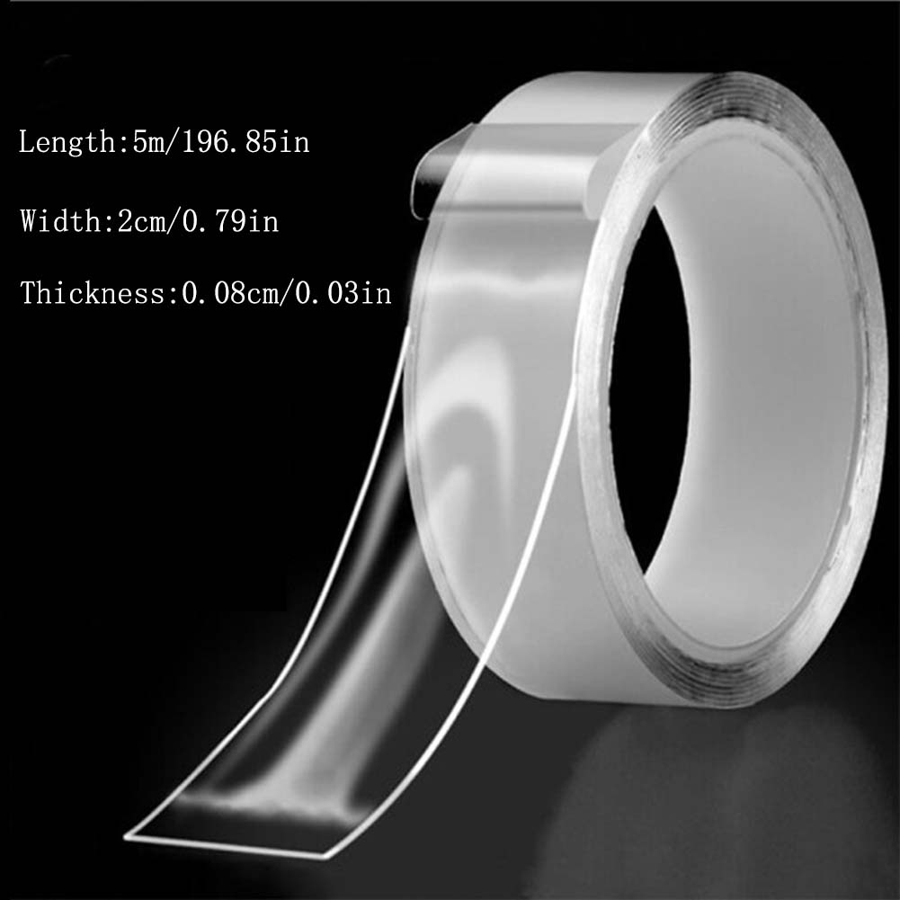 1/3/5M Double-sided Tape Transparent Nano Tape Reusable Washable Waterproof Tape Self Adhesive Tape Kitchen Bathroom Supplies Tapes