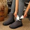 Женские водонепроницаемые зимние сапоги до середины икры на липучке, нескользящая подошва для улицы, утепленные и на подкладке для тепла