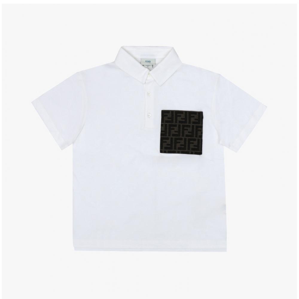 Fendi Kids ShorT Sleeve Polo T shirT wiTh Logo pockeT Jmi475 7aj f0Tu9