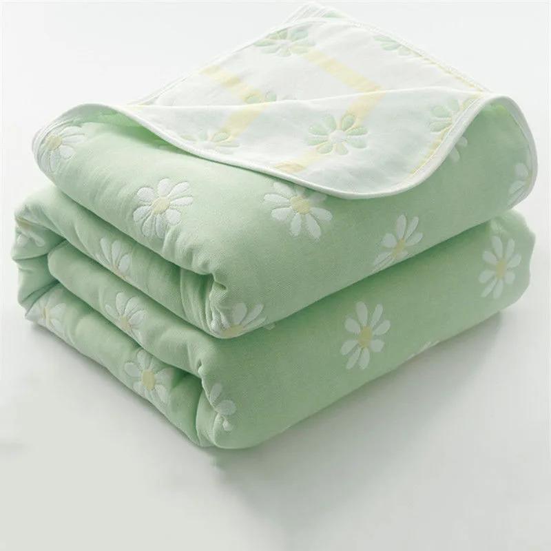 Nordic Throw Blanket For Beds Cotton Gauze Towel Quilt Adult Kawaii Blanket Summer Thickened Sofa Cover Soft Cartoon Bedspread