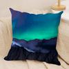 Northern Lights Night Sky Cushion Cover Silky Short Plush Invisible Zipper Dustproof Sofa Pillow Case for Home Decor