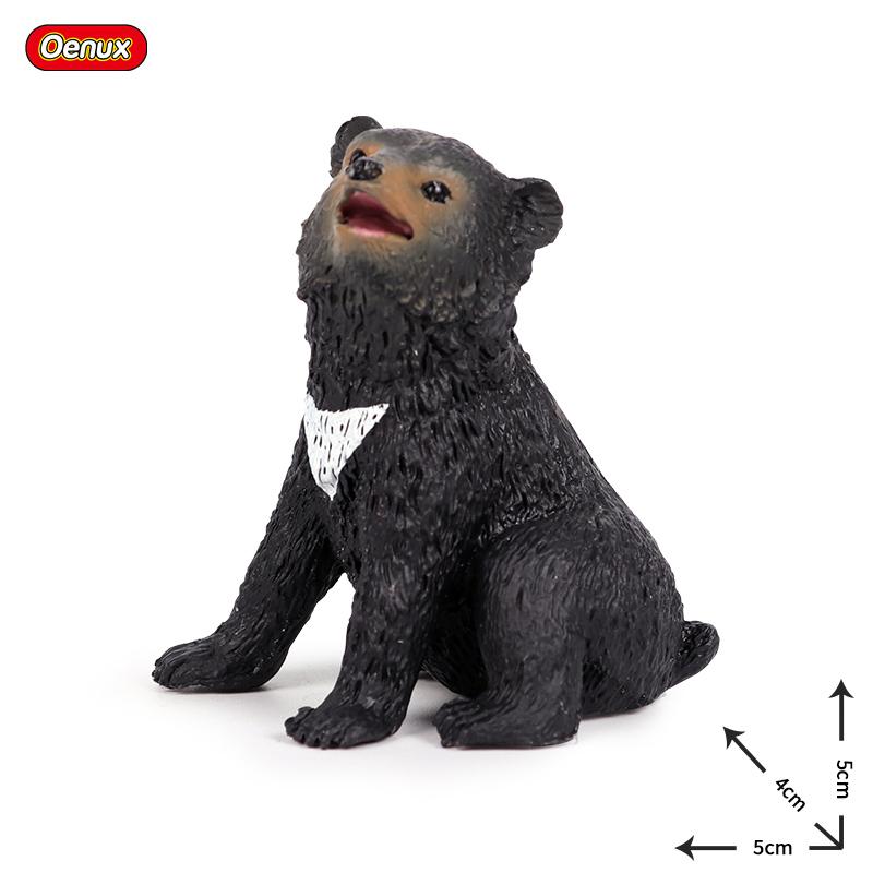 Oenux Симуляция Дикие Фигурки Черный Медведь Вомбат Енот Модель Фигурки Лесные Животные Игрушка Украшение Дома Детское Образование