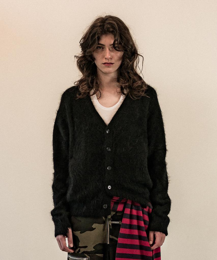 Thevinylhouse Grunge Cardigan Black
