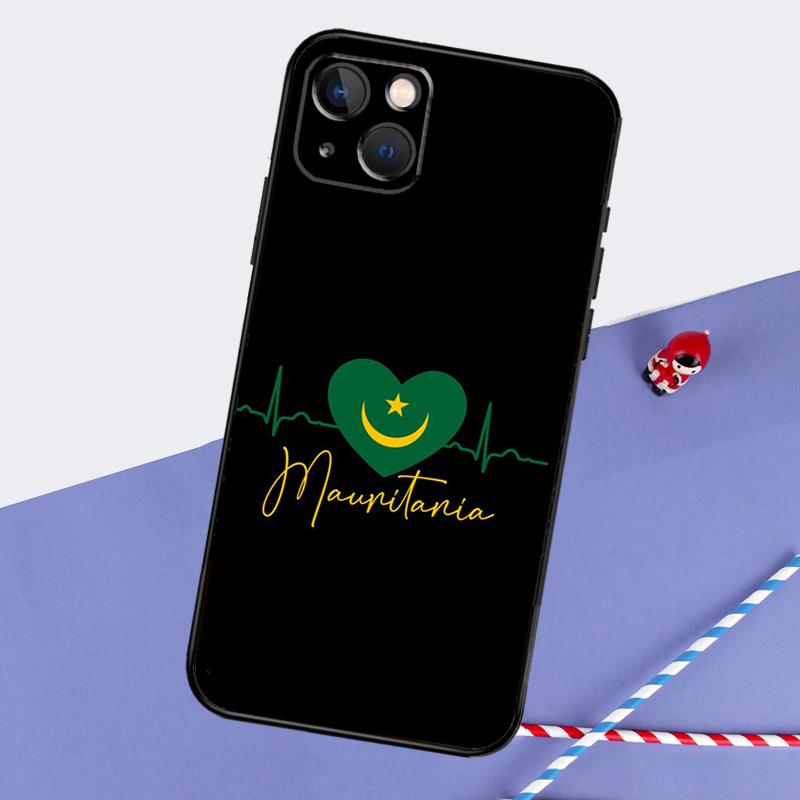 Mauritania Flag Phone Case For iPhone 16 Pro 15 Pro 11 12 13 14 Pro Max Mini XR 16e 15 16 Plus Cover Shell