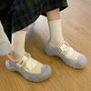 2025 Лето Новые Спортивные Туфли Женские Туфли с Большим Пальцем Круглый Носок Толстая Подошва На Все Случаи Жизни Лолита Холщовые Белые Туфли