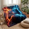 Fiery Gamepad Design Theme blanket Lightweight Warm Flannel Blanket Decorative Throw Blanket for Home Decoration
