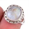 Natural Rainbow Moonstone Gemstone Handmade 925 Solid Silver Gift Ring S.6 R1o84