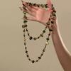 Ретро Ракушка Многослойное Ожерелье Необычное Двухслойное Ожерелье Длинная Цепочка для Свитера Шейное Украшение