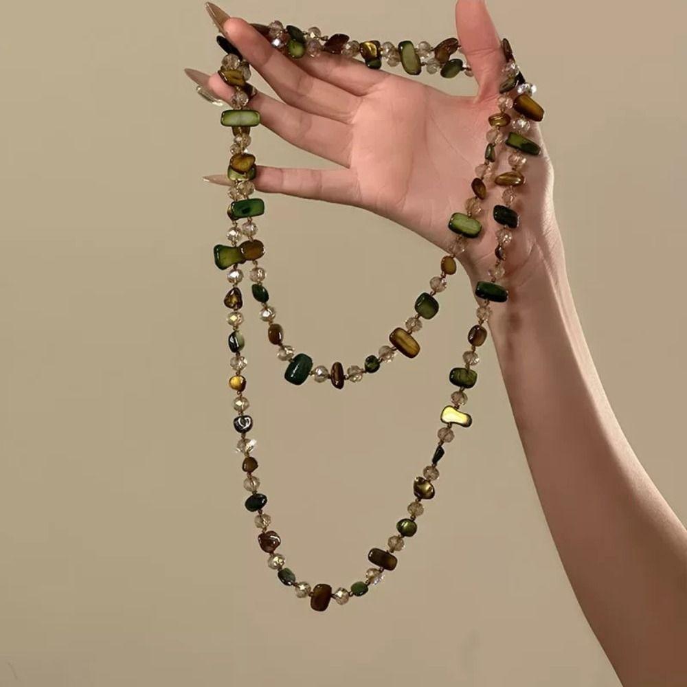 Креативное богемное ожерелье-подвеска, ретро двухслойное ожерелье, винтажная длинная цепочка-свитер, женское