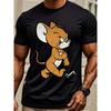 Европейские размеры Мужская футболка Tom and Jerry | Забавная футболка с принтом, короткий рукав, на все сезоны