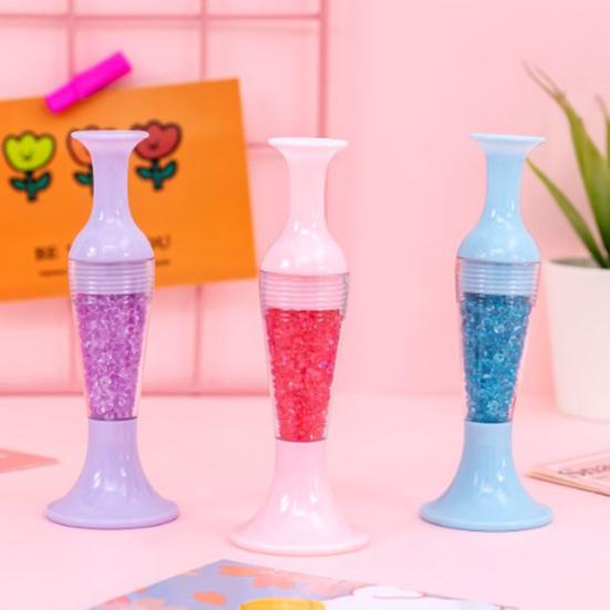 Vase Shaped 5D DIY Painting Point Drill Pen with Diamonds Cross
