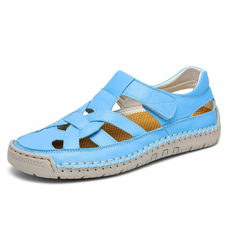 New Shoes for Men Summer Leather Sandals Man Women Casual Slip-on Loafers Breathable Soft Beach Shoes 36-45