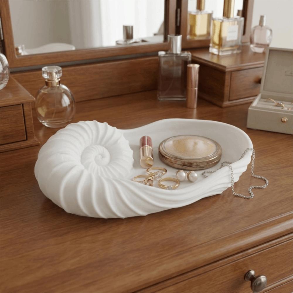 Coastal Style Jewelry Storage Tray 3D Printed Key Holder Nautilus Shell Tray Desktop Ornament